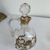 Paire de carafes Cristallerie Baccarat cristal blanc peint à l'or fin, Art Nouveau, 1900