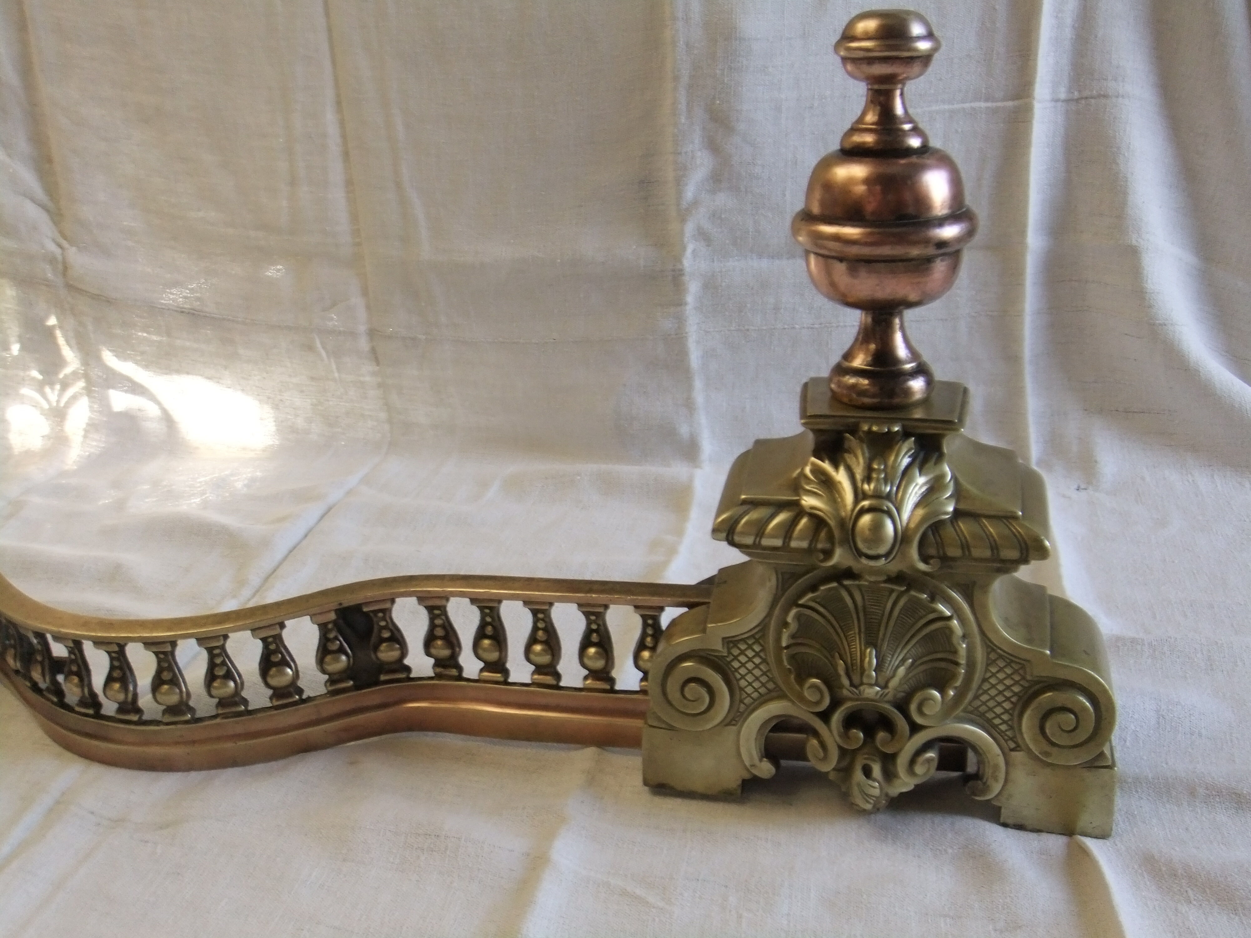 Bronze fireplace bar XIX Front trim Fireplace accessory Louis XV
