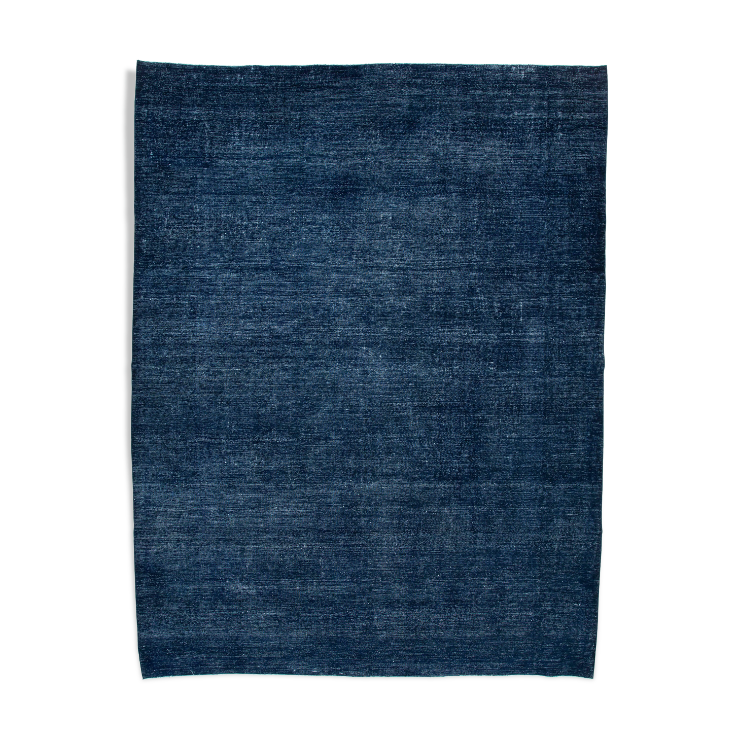 Hand-knotted persian overdyed 300 cm x 386 cm blue wool rug