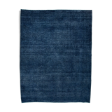 Hand-knotted persian overdyed 300 cm x 386 cm blue wool rug