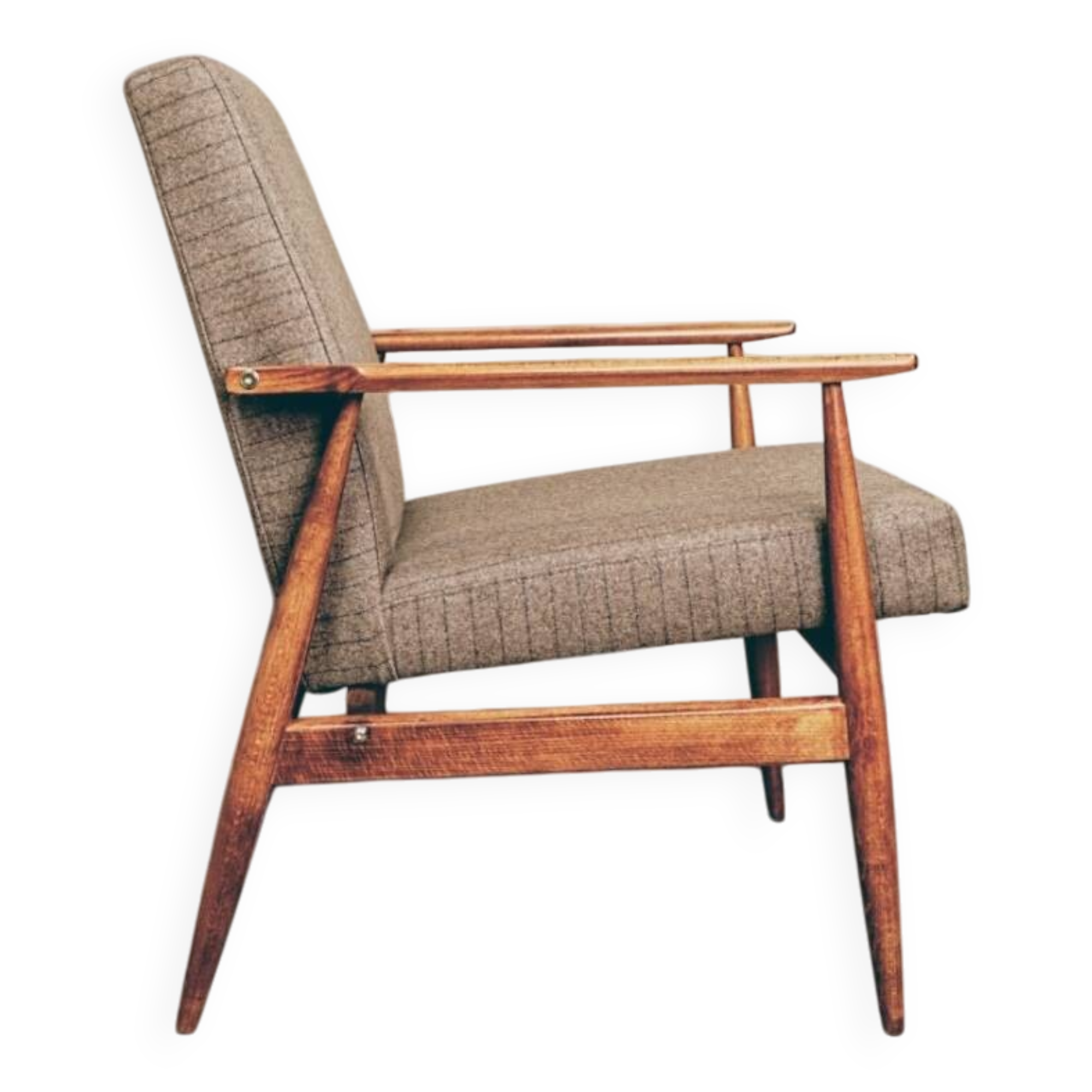 Scandinavian armchair in natural wool by H.Lis