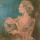 Oil on wood carried woman Versailles