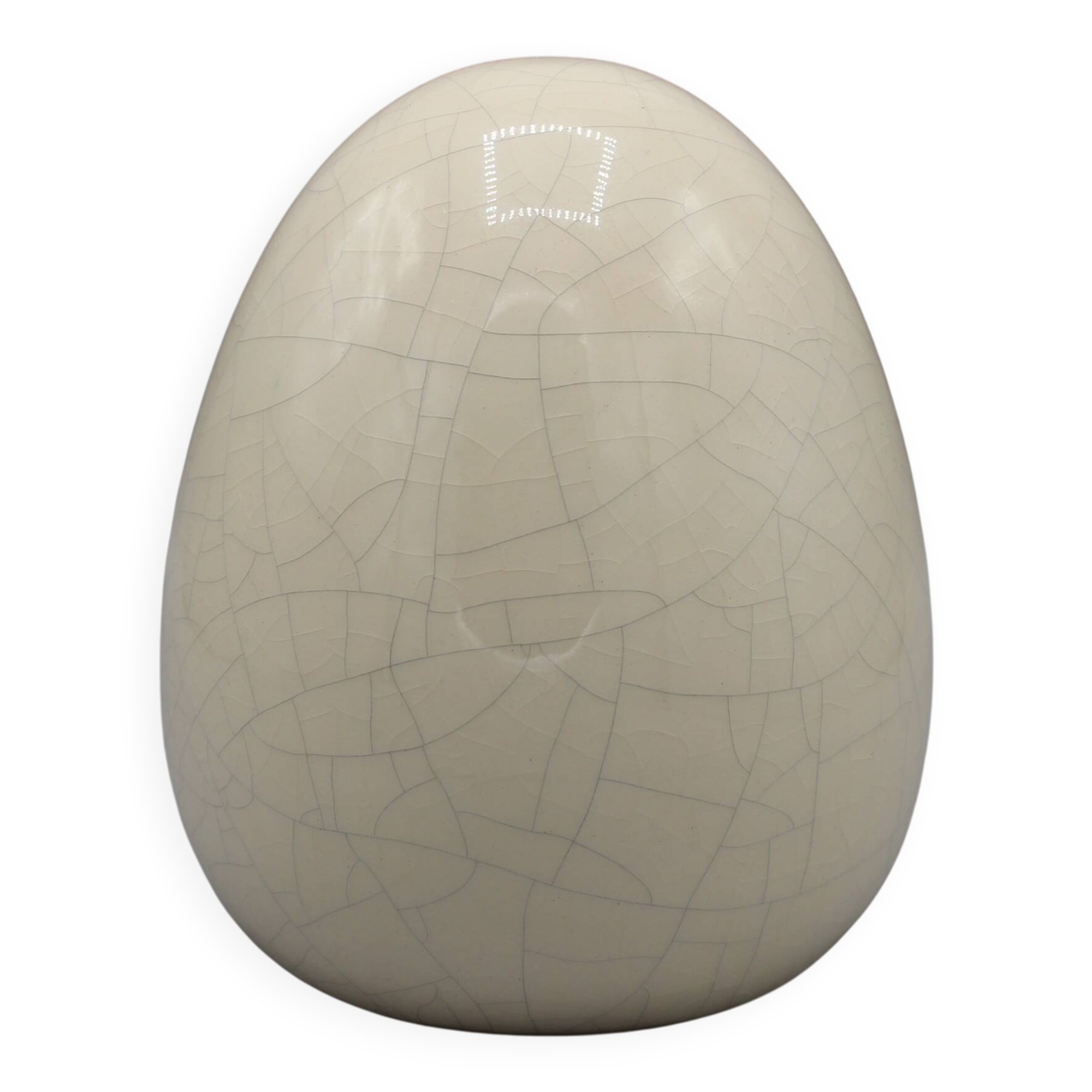 Large ostrich egg in ceramic crackled enamel dlg paul chambost vallauris