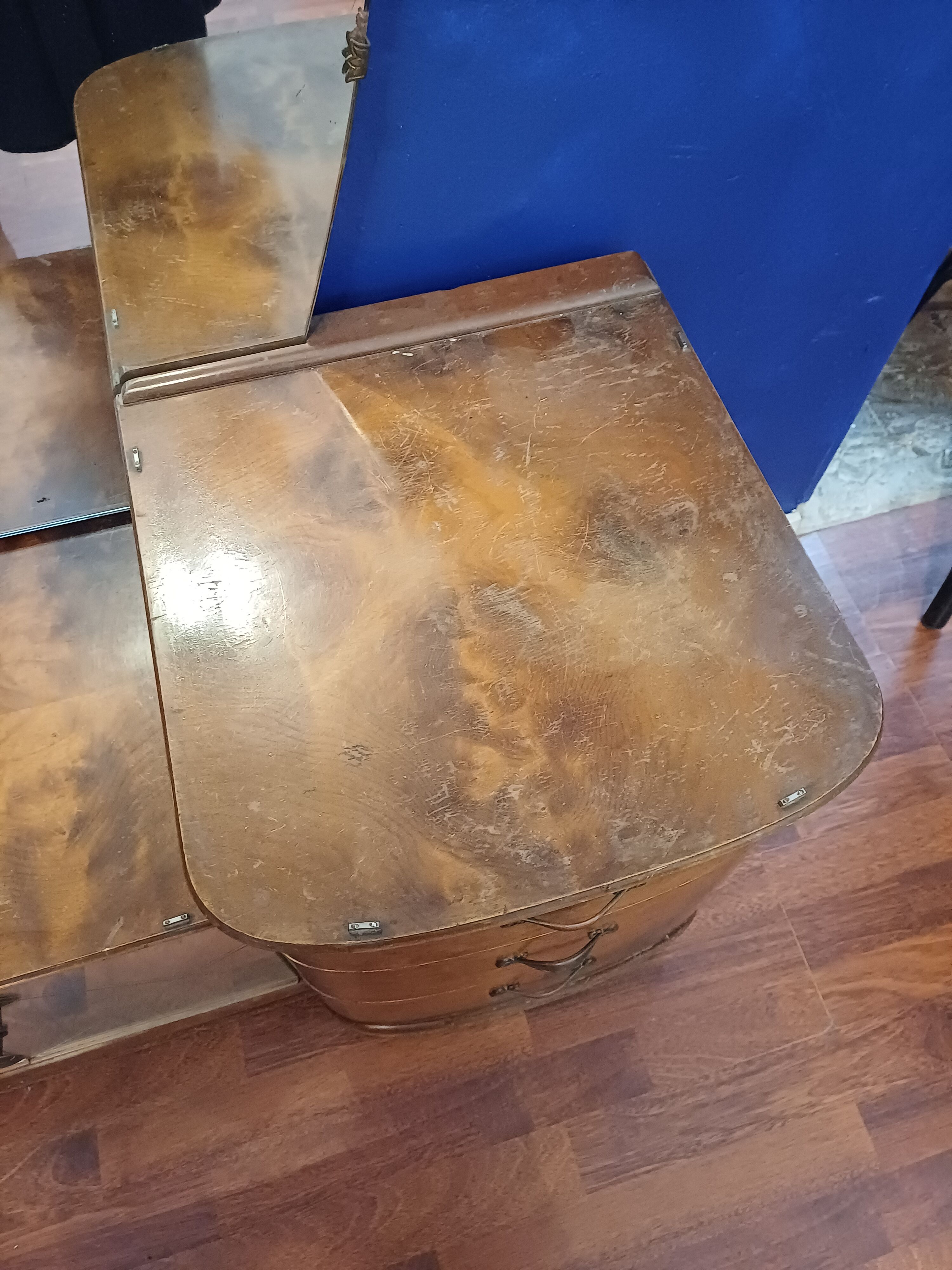 Dressing table large mirror free form vintage 1950