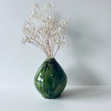 Signed ceramic green vase
