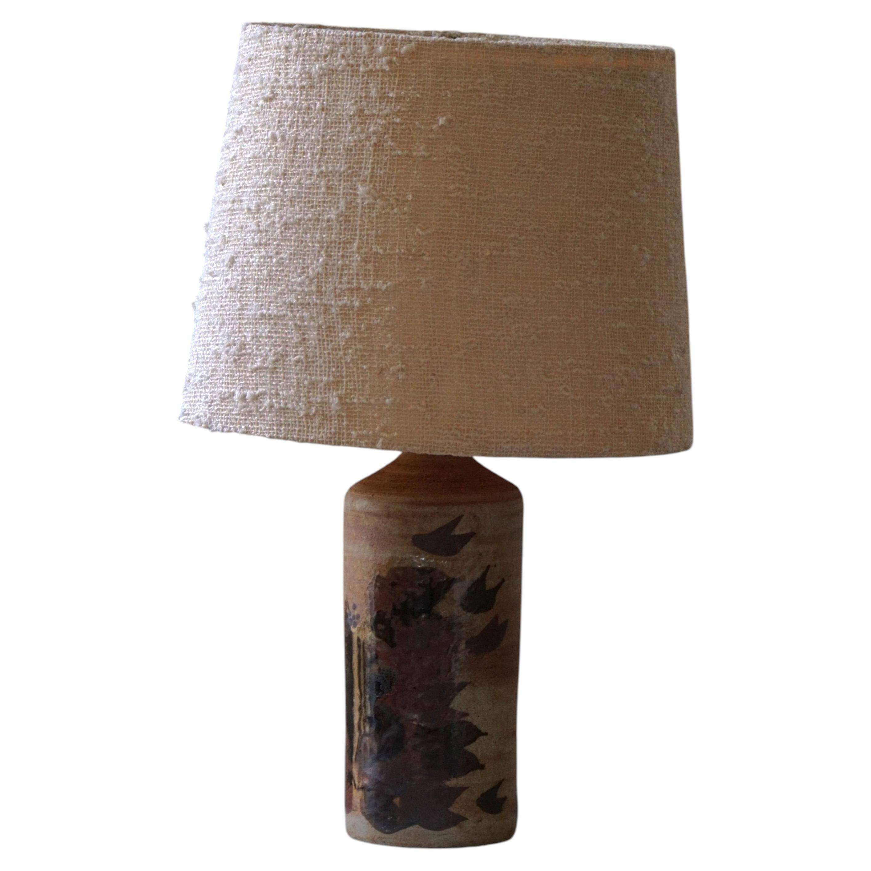 Lampe de table en grès de studio danois par Conny Walther, Danemark, milieu du 20e siècle