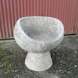 Vintage robert pansart outdoor armchair for elo in fiber cement.