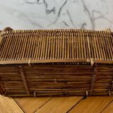 Vintage rattan magazine rack