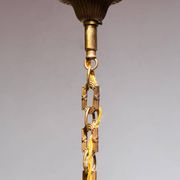 Lustre globe français en bronze et cristaux c. 1950 (35 cm)