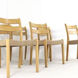 Lot de 6 chaises en chêne EMC Mobler 'Lem' - design danois - chêne