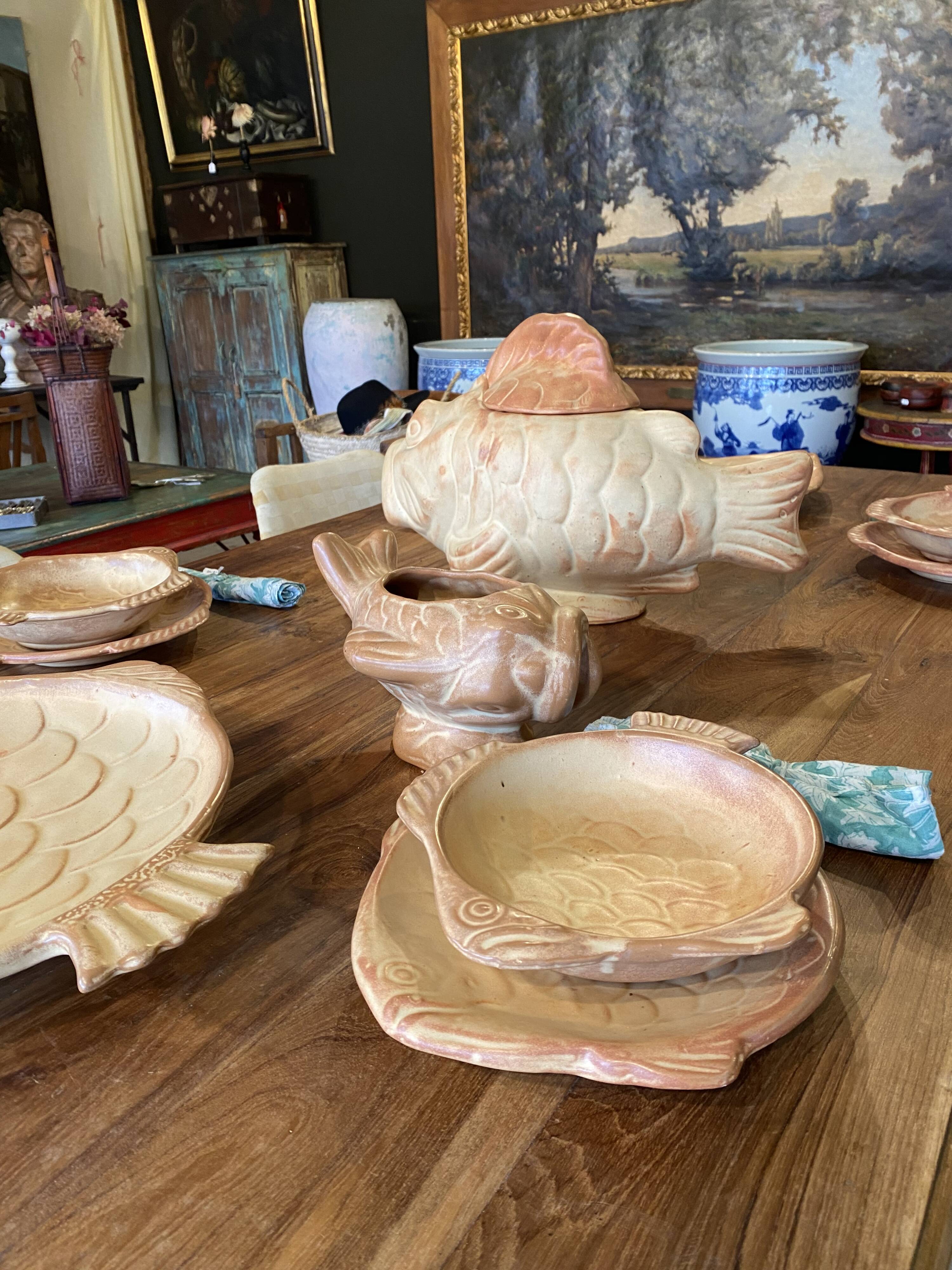 Bouillabaisse service by Marius Giuge in Vallauris