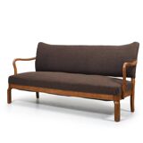 Solid Oak Sofa by Slagelse Møbelvaaek Denmark 1930s