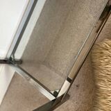 Vintage glass and chrome console coffee table