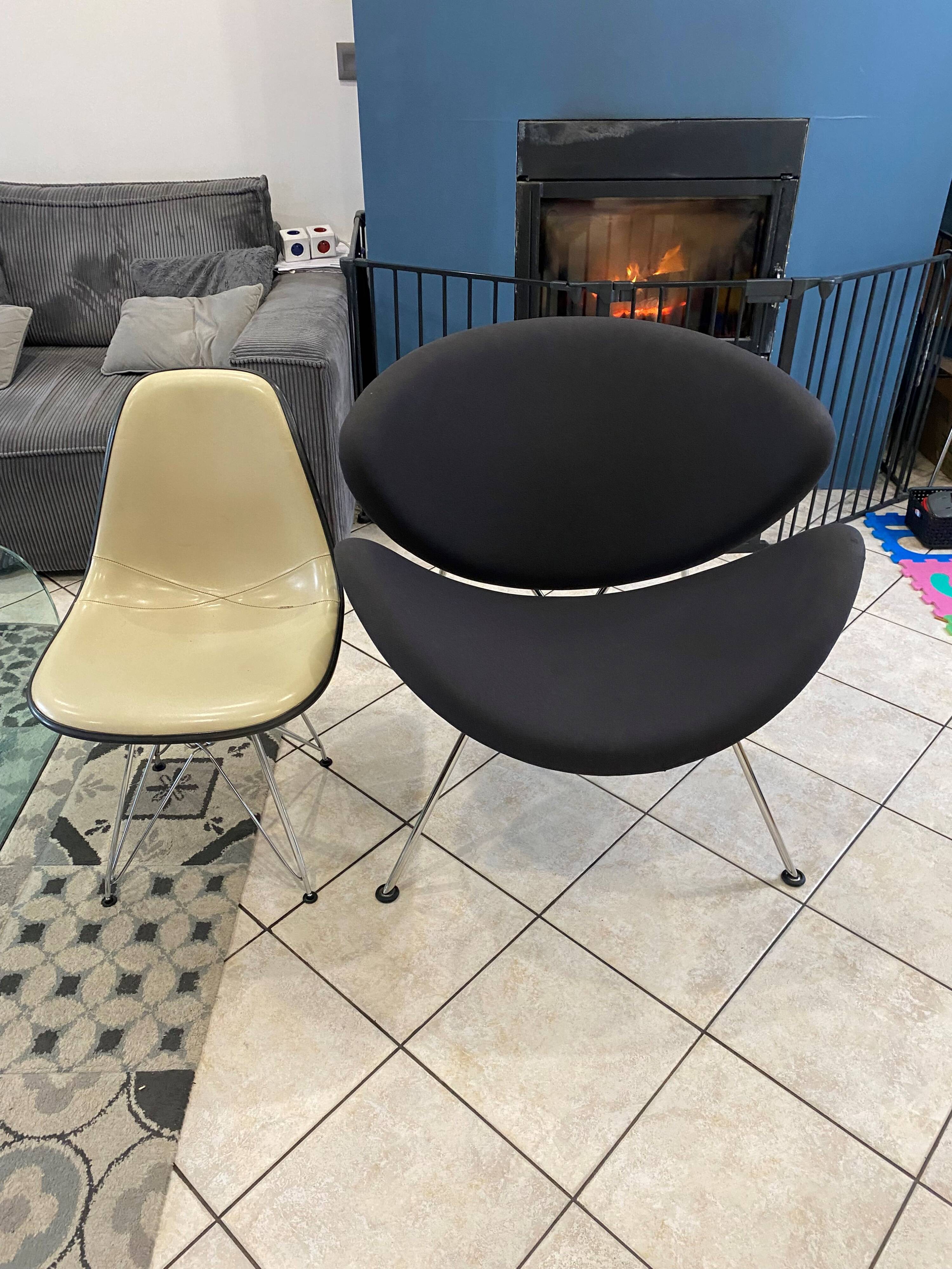 Orange slice armchair 437 by pierre paulin for artifort, grey, 1980.