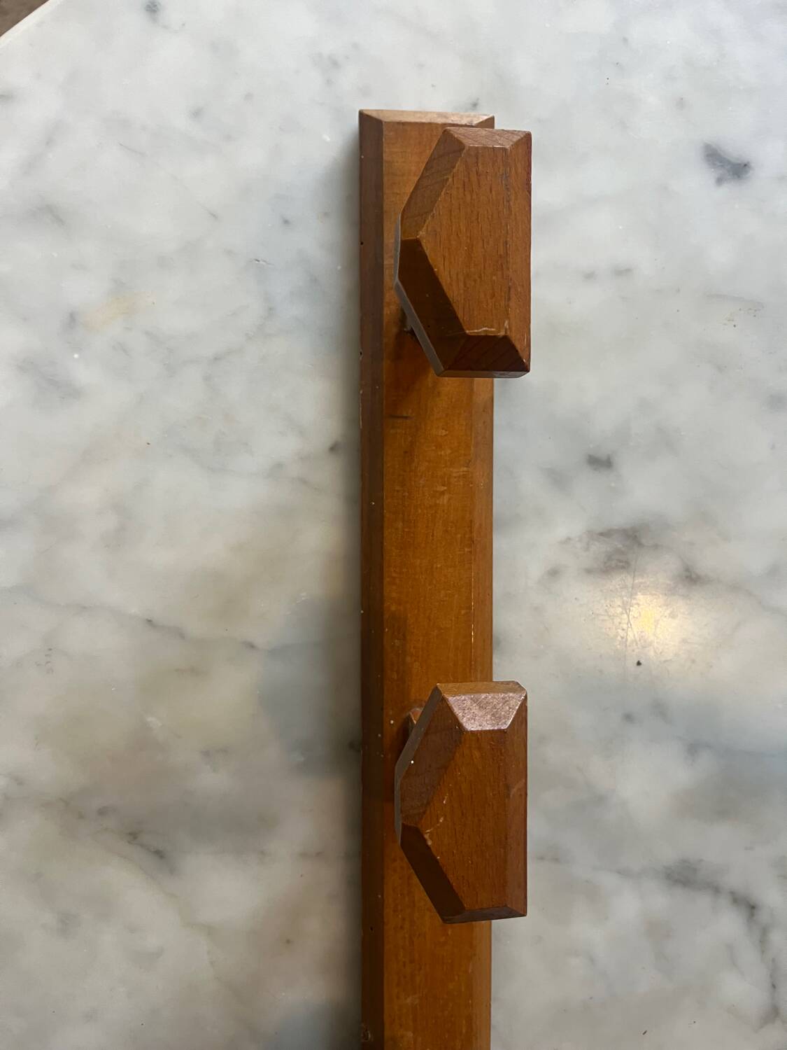 1950s oak wall-mounted coat rack