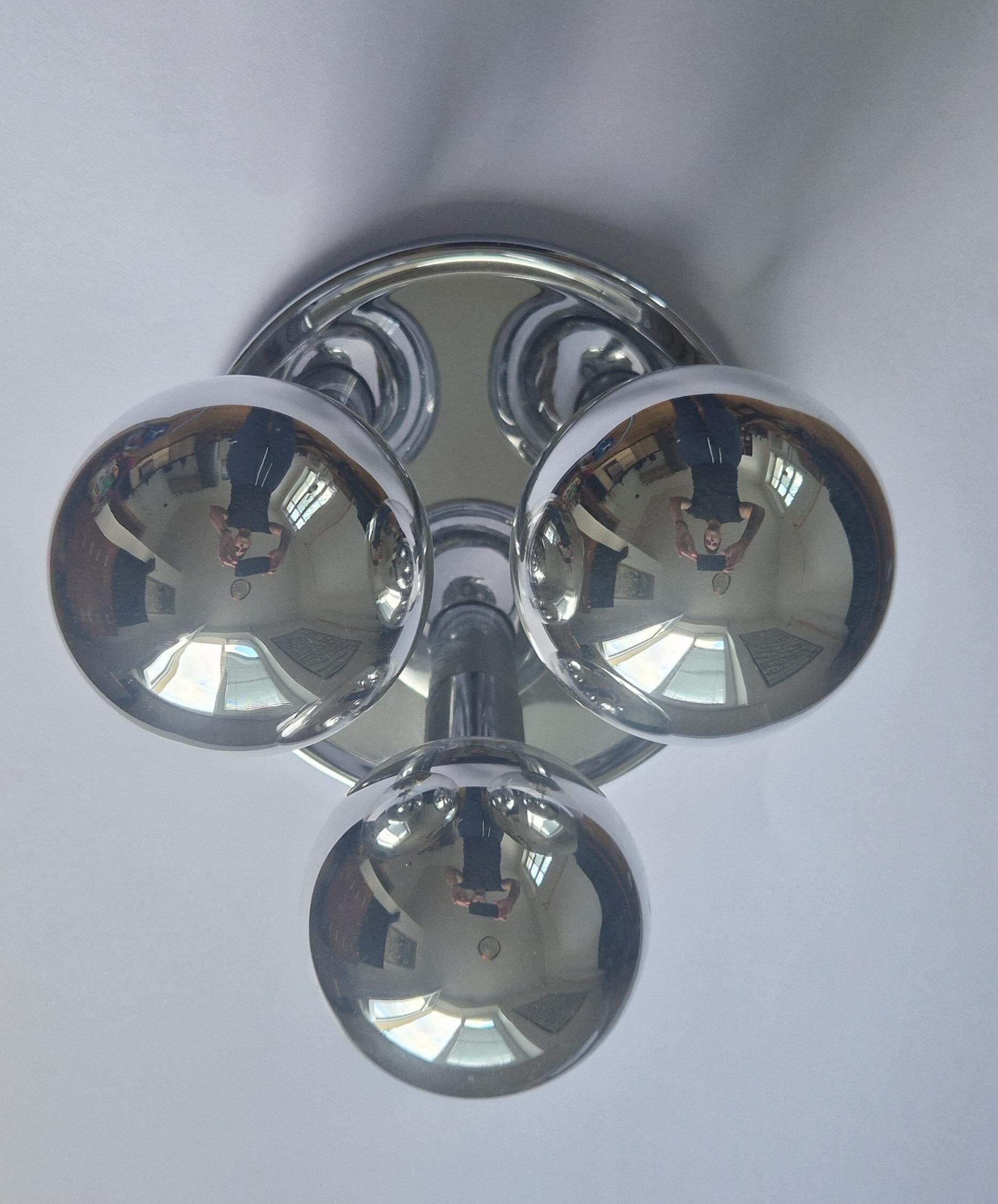 Rare Midcentury Flush Mount, Ceiling Lamp, Italy, 1970s