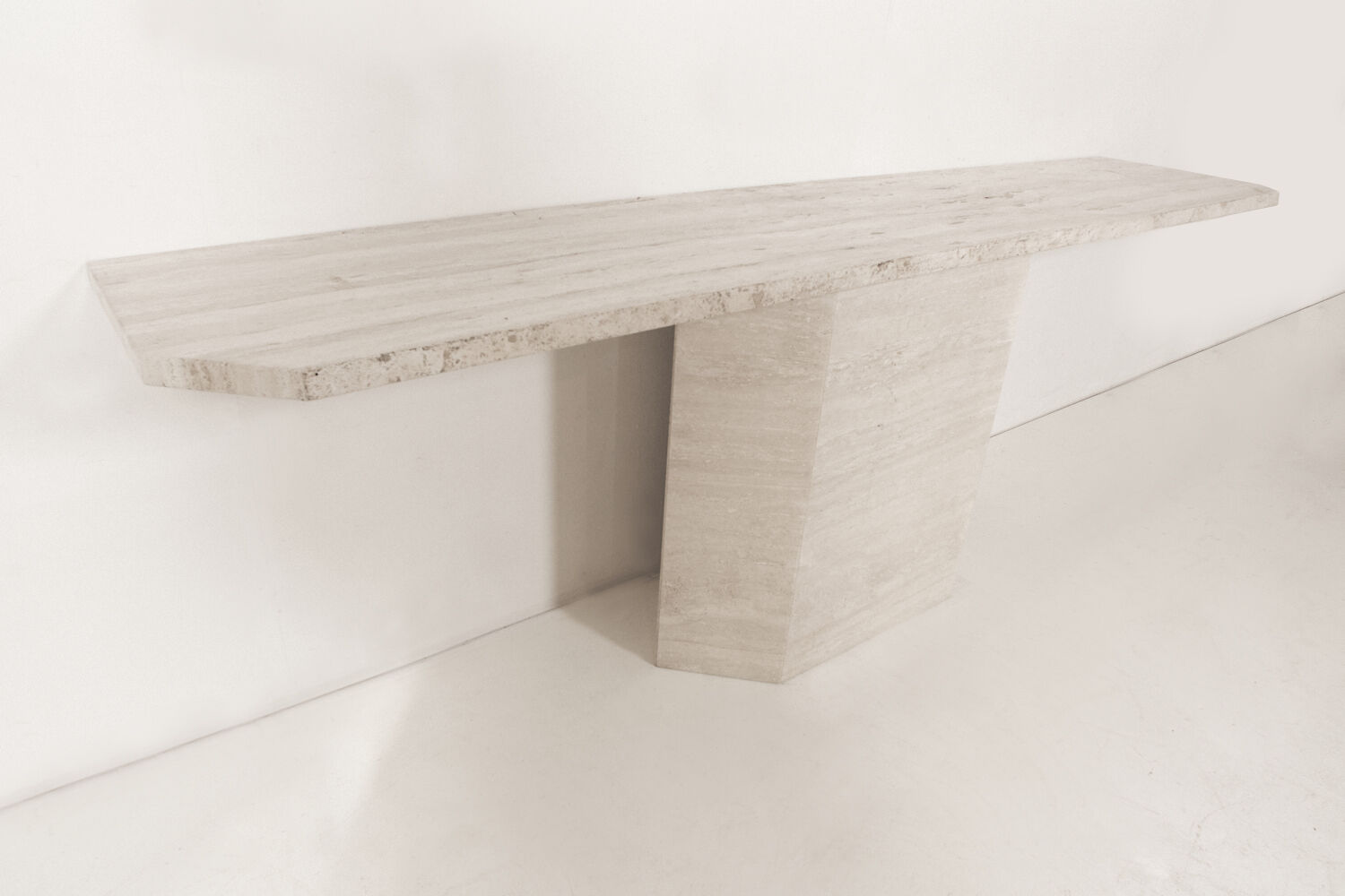 Italian travertine console 1970