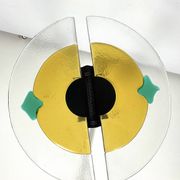 Lustre italien postmoderne en verre de Murano épais des années 80