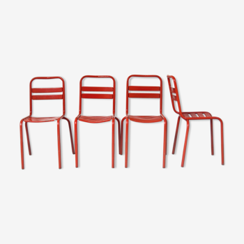 Série de 4 chaises Tolix T2