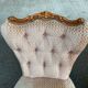 2 bergères fauteuils Louis XV tissu velours rosé