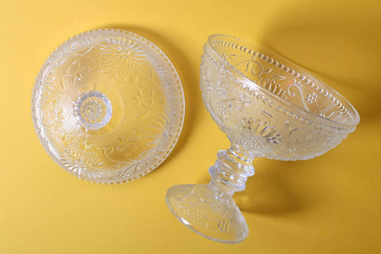 Vintage Cibulak Glass Pedestal Box by Oavel Panek: Czech Bonbon Candy Jar