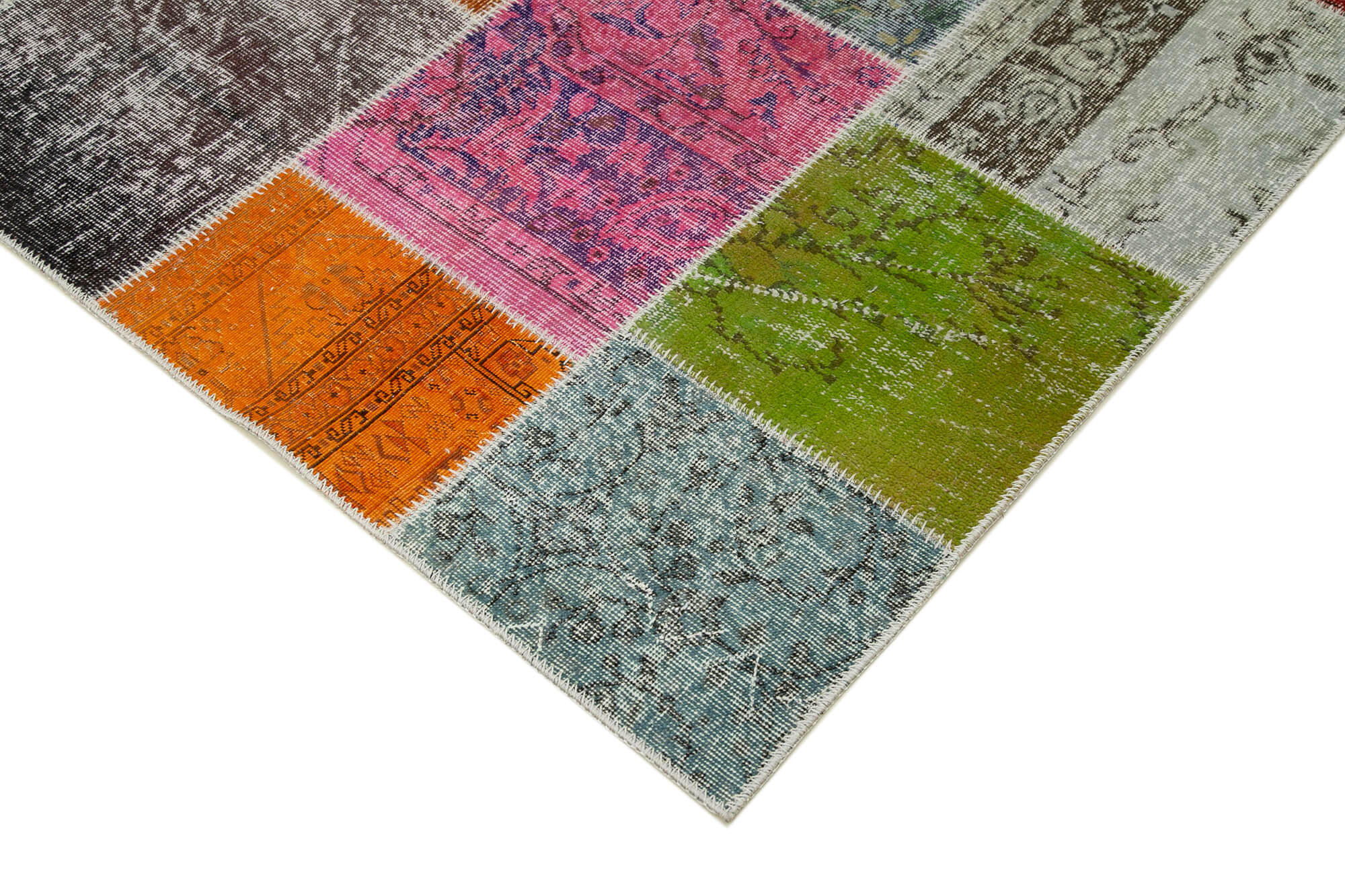 Handmade Oriental Contemporary 205 cm x 300 cm Multicolor Patchwork Carpet