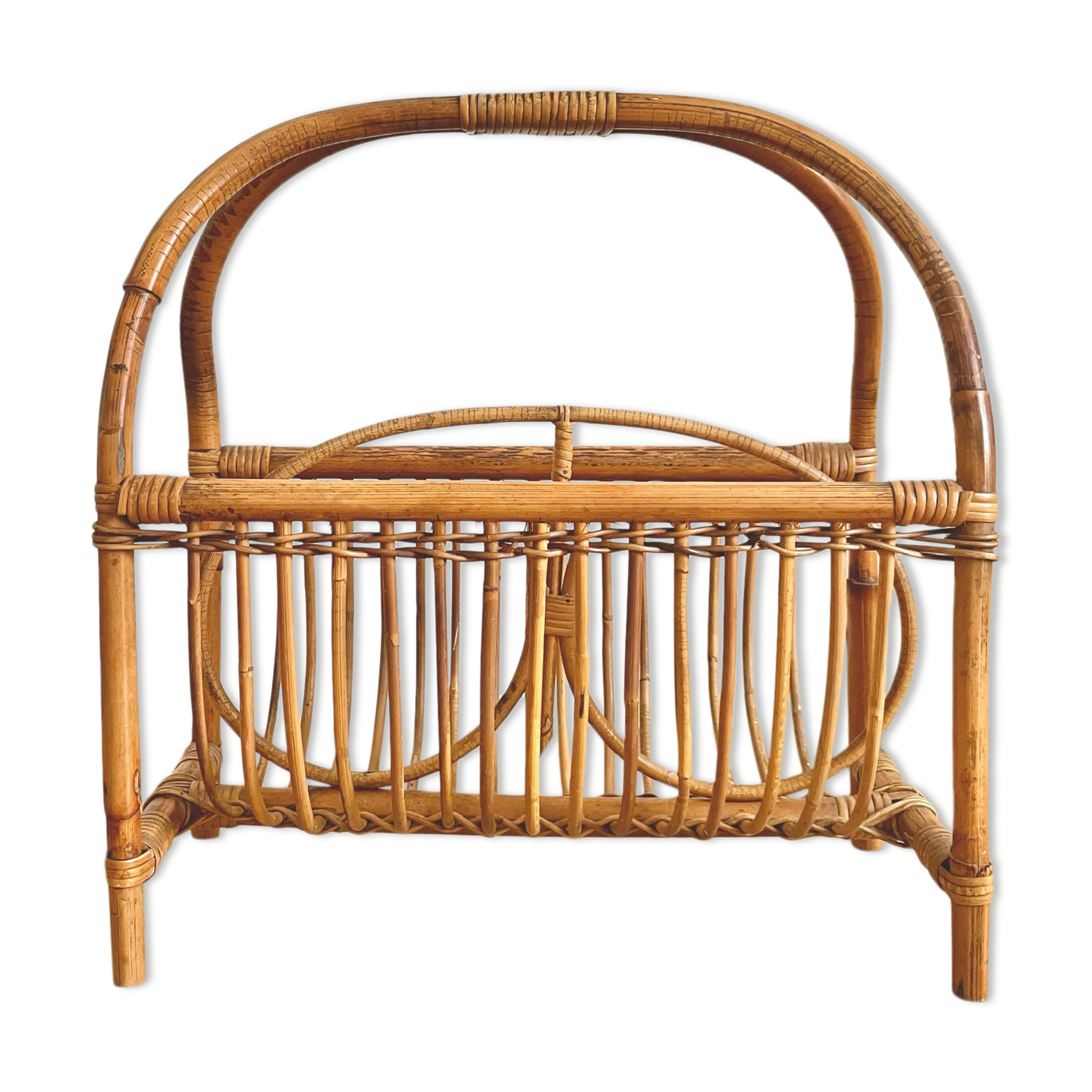 Rattan magazine holder