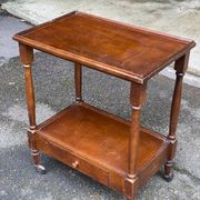 Vintage serving trolley dessert bar cart on wheels with wooden drawer m