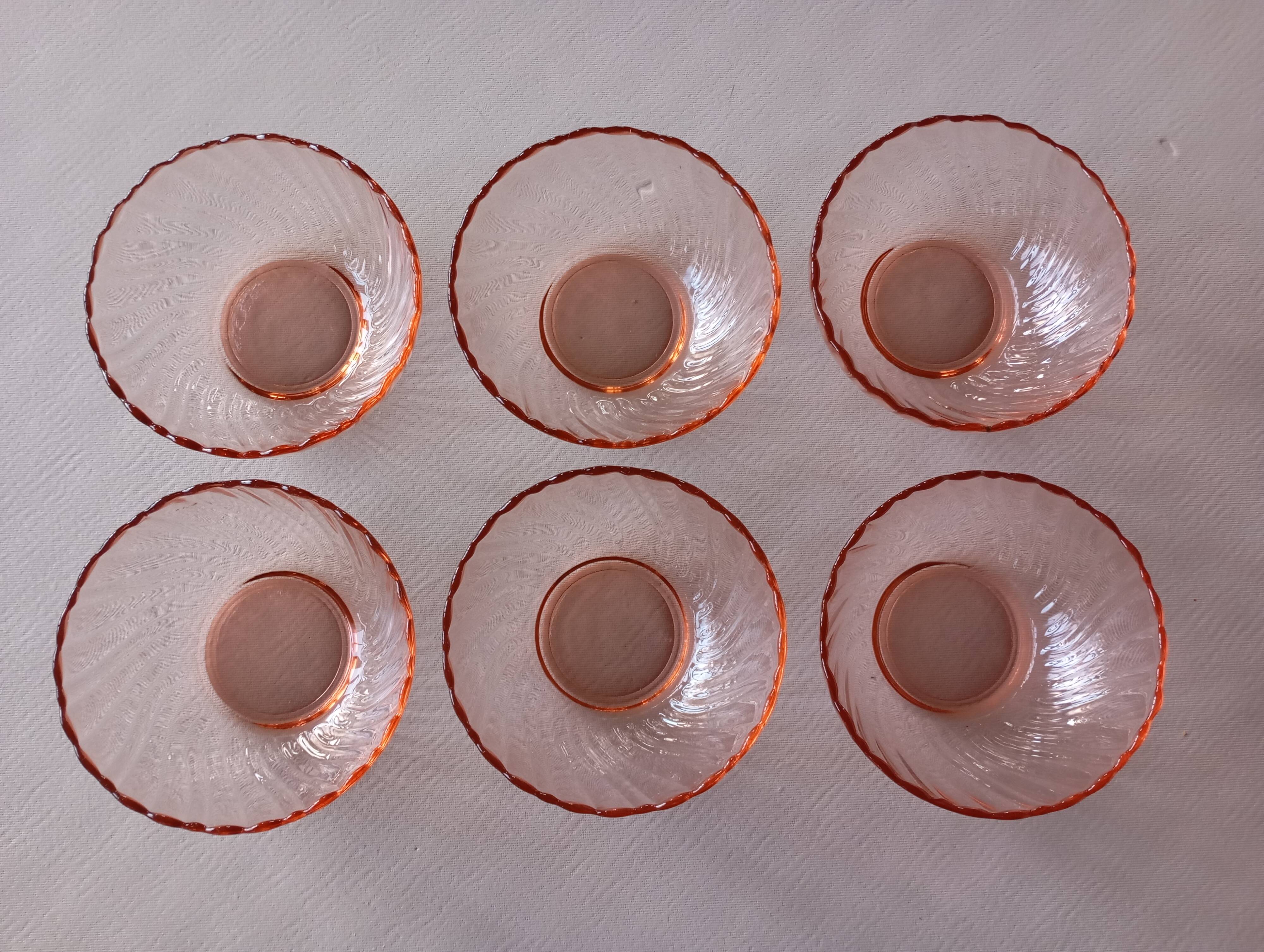 6 Rosaline Arcoroc bowls