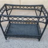 Vintage rattan server with XL serving tray circa 1960