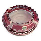 Cendrier en cristal rose Val Saint Lambert 1960-1970