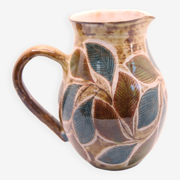 Sixties pitcher with foliage by Jean-Claude Malarmey in Vallauris