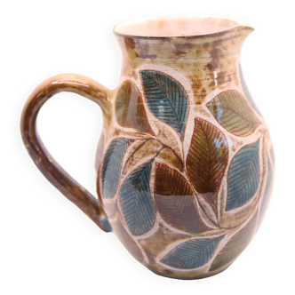 Sixties pitcher with foliage by Jean-Claude Malarmey in Vallauris