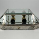 60s 70s wall lamp wall light glass & metal vintage space age design