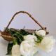 Vintage wooden and bamboo fruit basket