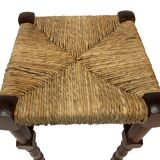 Tabouret en osier vintage