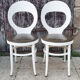 Paire chaises Baumann mouette blanches, vintage, années 70