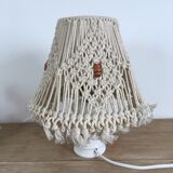 Macramé lampshade and wooden beads