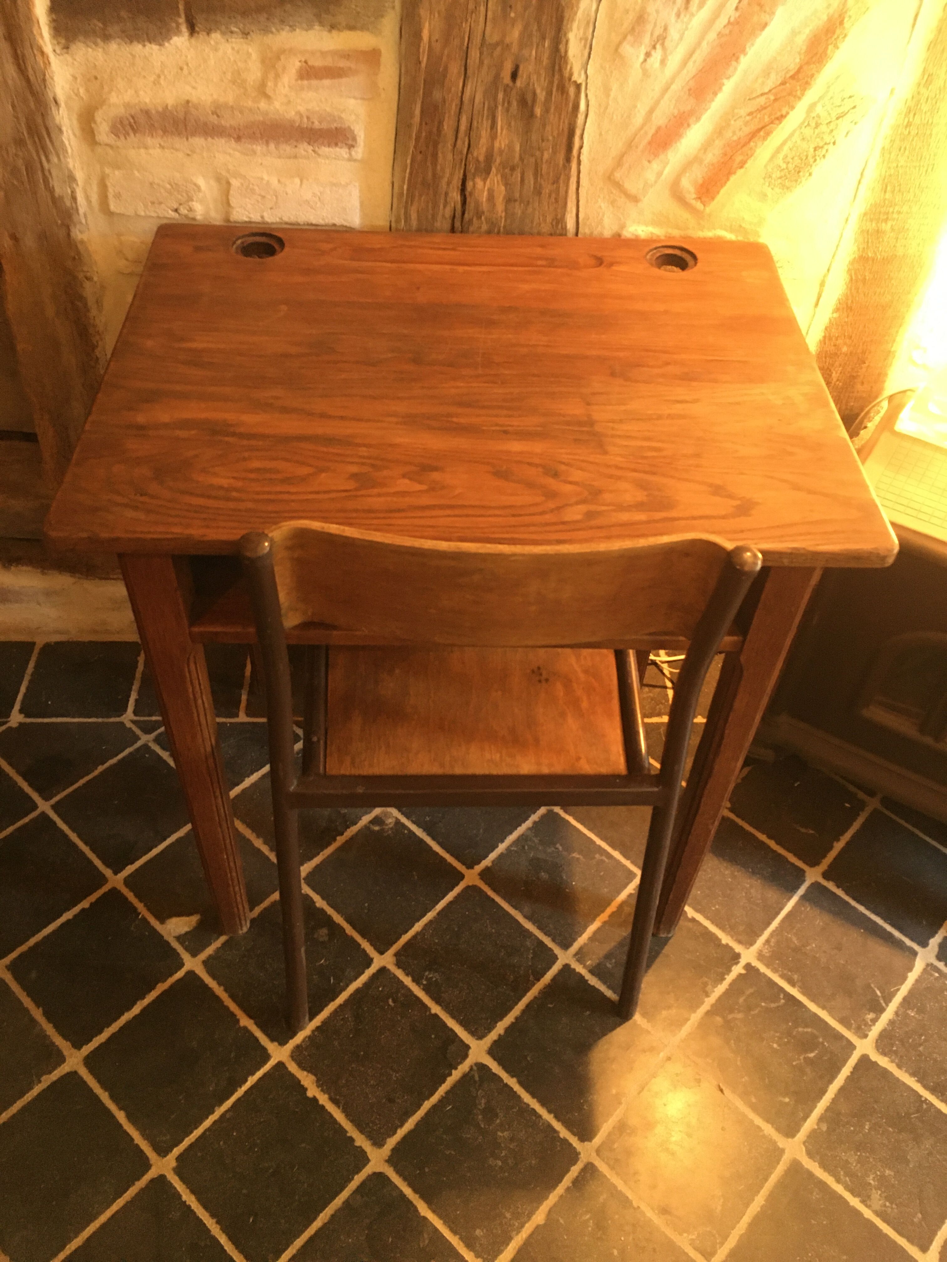 Schoolboy desk and his chair