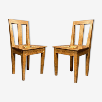 Ensemble de 2 chaises suédoises peintes