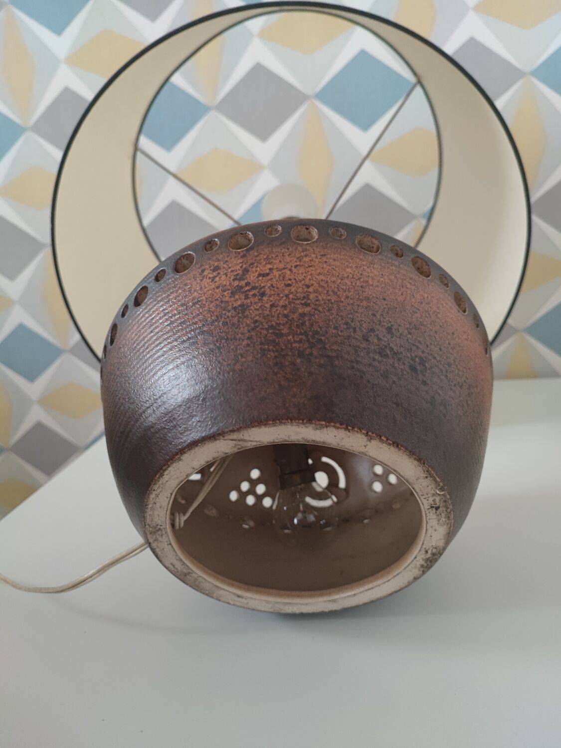Lampe à poser céramique années 60 Vallauris.