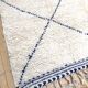 Moroccan Berber carpet Beni Ouarain with majorelle blue diamonds 1.89x1.38m