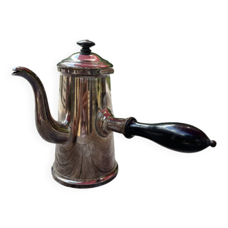 Silver chocolate pot, wooden handle and cap