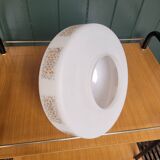 Opaline suspension lampshade — screen-printed cashmere design — 60s