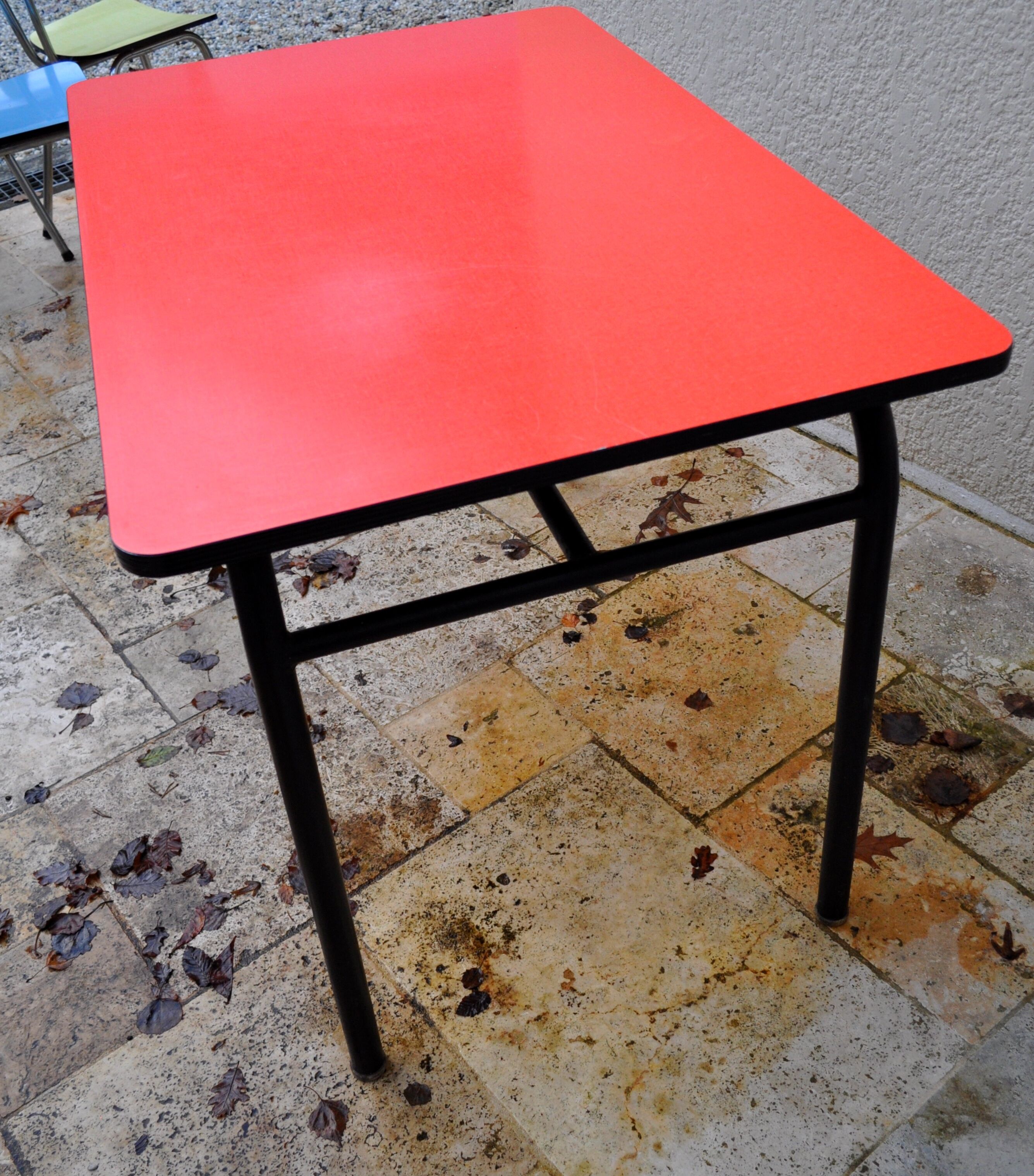 Red formica bistro table