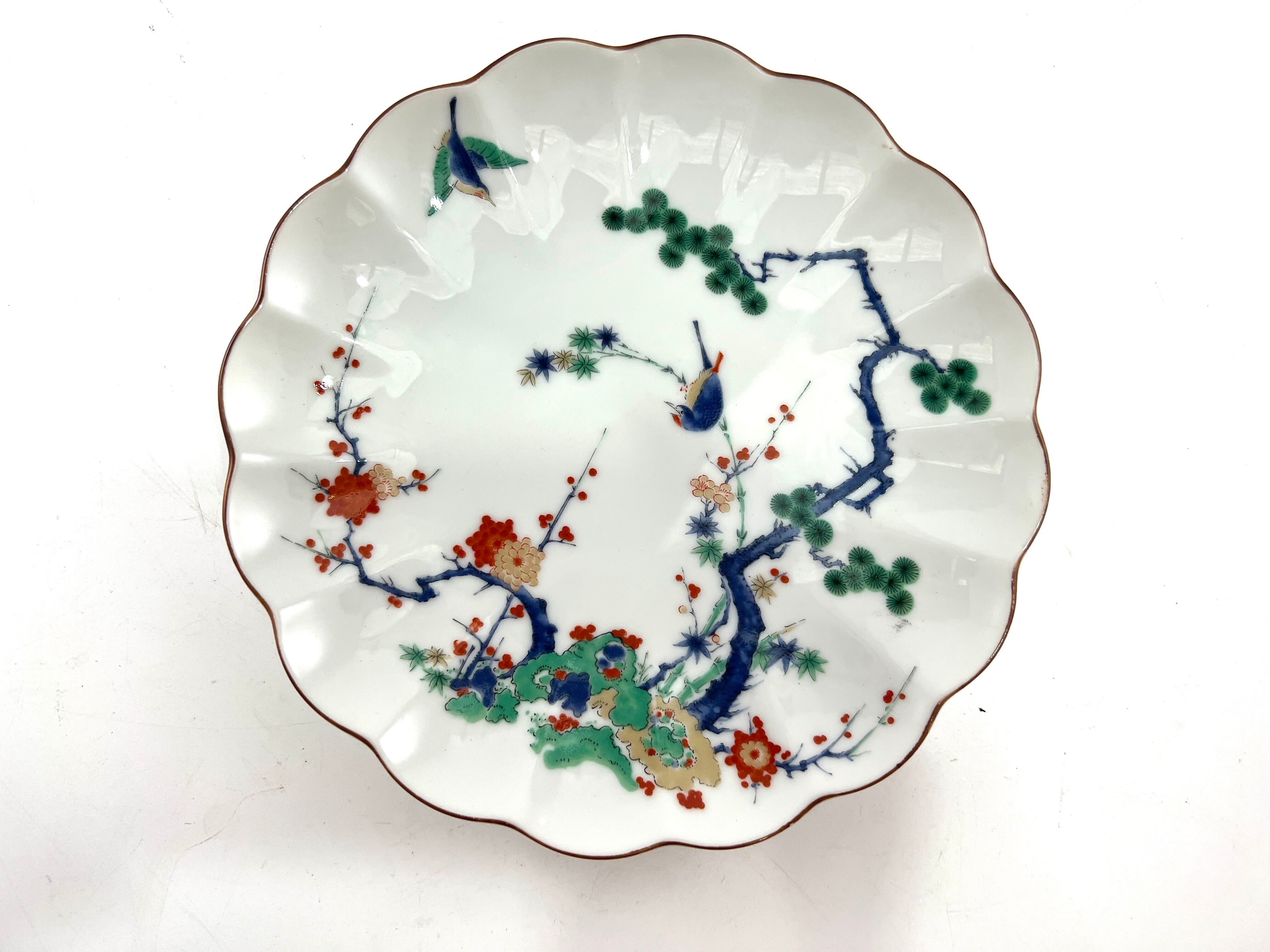 6 Japanese Arita dessert plates