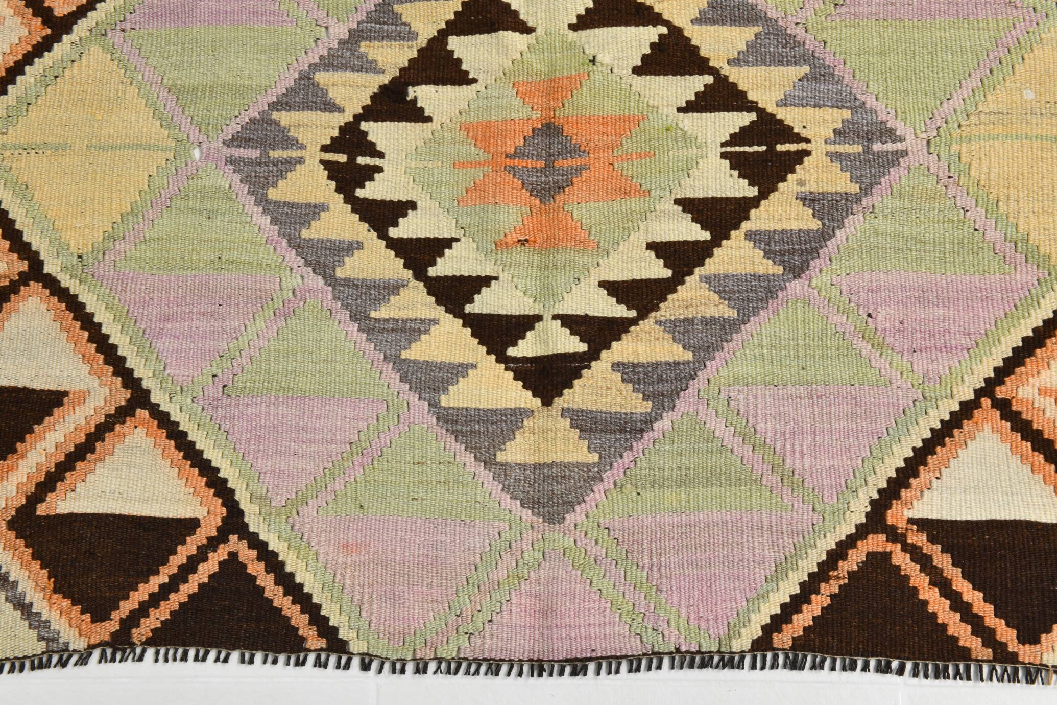 6x9 Faded Color Turkish Vintage Kilim,Handmade Wool Kilim Rug 172x284 Cm