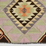 6x9 Faded Color Turkish Vintage Kilim,Handmade Wool Kilim Rug 172x284 Cm