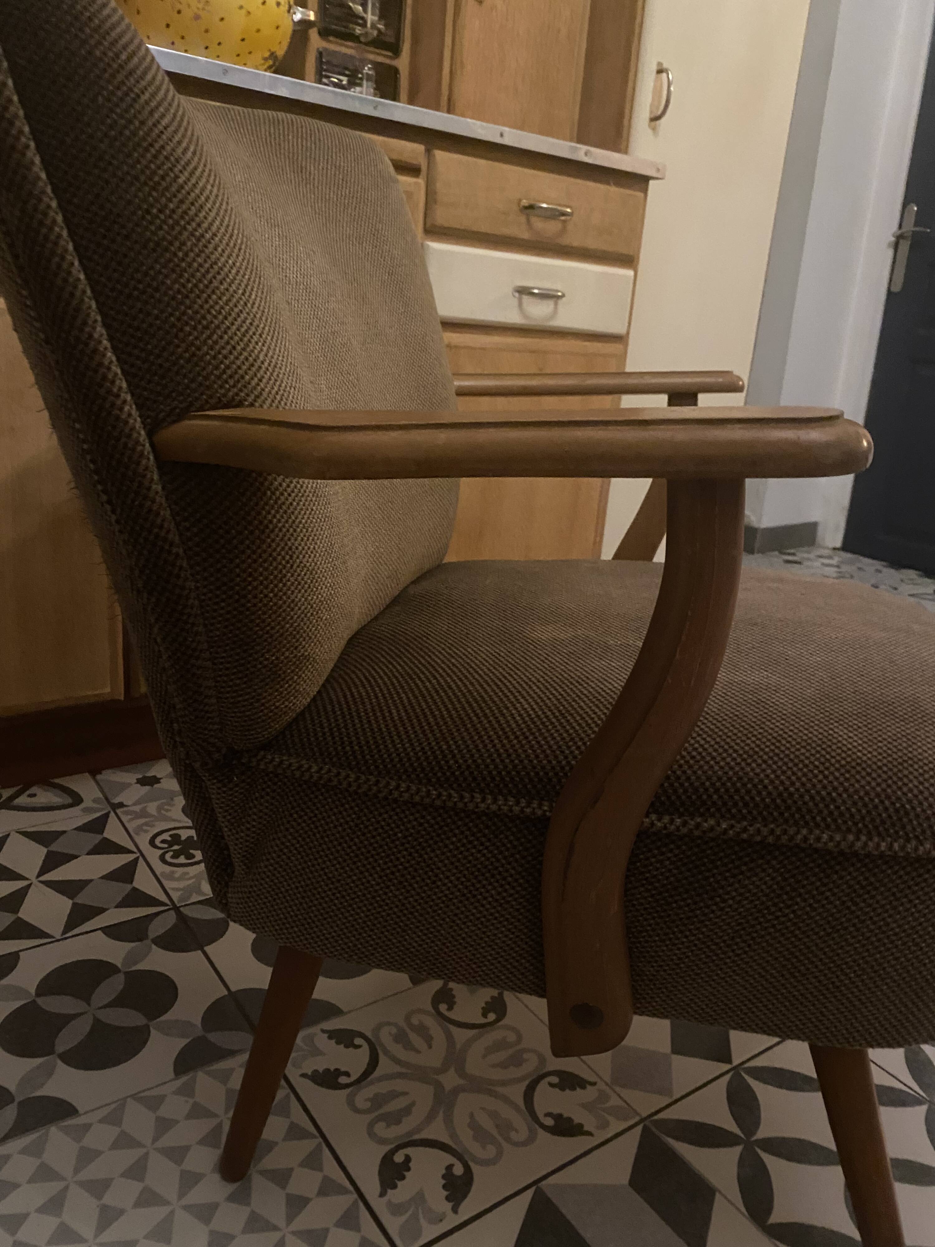 "Cocktail" Armchair 1950 – Compass Legs & Firm Spring Seat