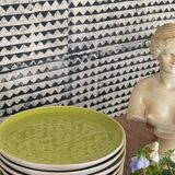 6 glazed ceramic dessert plates